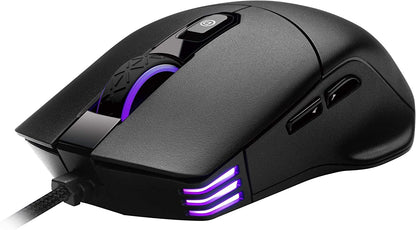 EVGA X12 Gaming Mouse, 8k, Wired, Black, Customizable, Dual Sensor, 16,000 DPI, 5 Profiles, 8 Buttons, Ambidextrous Light Weight, RGB, 905-W1-12BK-KR