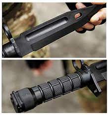 Tactical Rubber Knife ,Military Training ABS Plastic Dagger M9 M16 Fixed Blade Knives Scabbard Model Kit for Airsoft GunToy Martial Arts Pretend Play Cosplay Funning Game Halloween